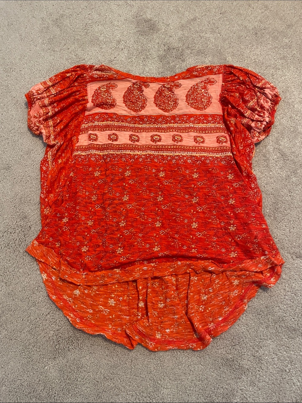 Free People Paisley Puff Fruit Combo Size XS Tee